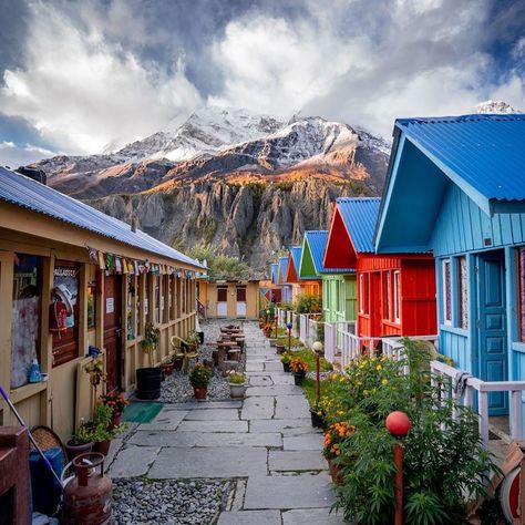 The lovely village of Manang ♥️. Home of tiny colourful cabins, yaks and broken wifi . We loved this village . What about you? . Pc : @axel.baumgarten . . . . #travel #travelphotography #photography #nature #travelgram #love #photooftheday #instagood #instatravel #wanderlust #adventure #trip #travelblogger #traveling #vacation #explore #travelling #instagram #holidays #landscape #traveldiaries #travelpics #travelawesome #travelholic #travelbug #nepal #nepali #nepal🇳🇵 #annapurnacircuit #himalay Weather In India, Nepal Culture, Backpacking India, Annapurna Base Camp, Annapurna Circuit, Nepal Travel, Visit India, Exotic Places, Beautiful Villages