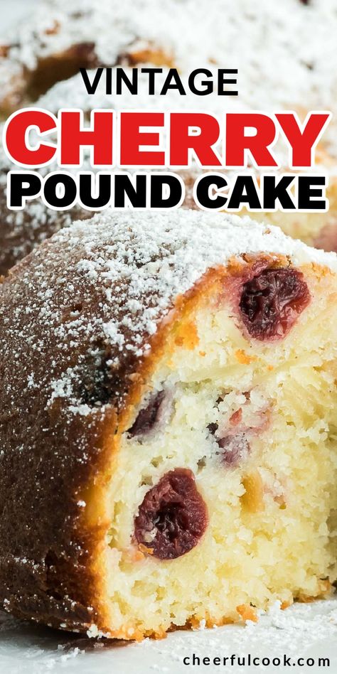 Pound Cake With Cherries, German Cherry Kuchen, Bing Cherry Recipes, Desserts With Cherries, Cherry Cake Recipes, Sour Cherry Cake Recipe, Cherry Nut Cake, Cherry Glaze Recipe, Cherry Pound Cake