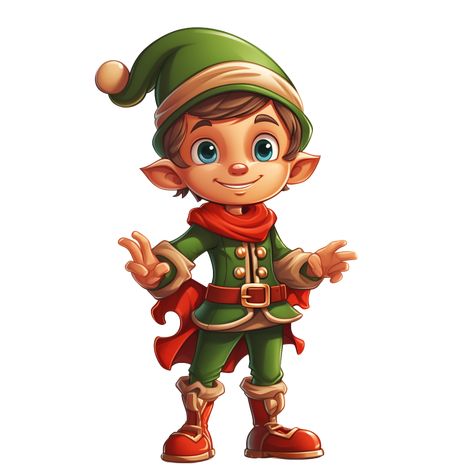 Christmas Elf Character Design, Cute Elf Illustration, Christmas Elf Character, Elf Christmas Illustration, Elf Cartoon, Christmas Elf Clipart, Elf Images, Drawing Themes, Christmas Drawings