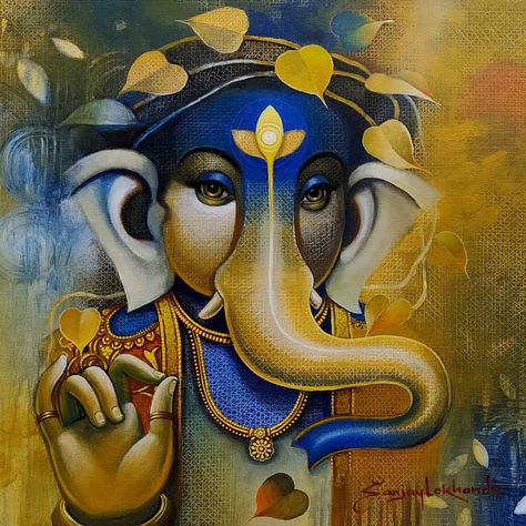 Arte Ganesha, God Ganesh, Ganesh Art Paintings, Modern Art Canvas Painting, Buddha Art Painting, Ganesh Art, Lord Ganesha Paintings, Buddha Painting, Ganesha Painting