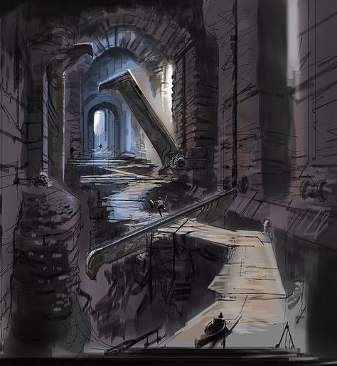 Skyrim Concept Art Dungeon Traps, Dnd Traps, Skyrim Landscape, Dnd Notes, Skyrim Concept Art, Adam Adamowicz, Dungeon Art, Scifi Illustration, Skyrim Art