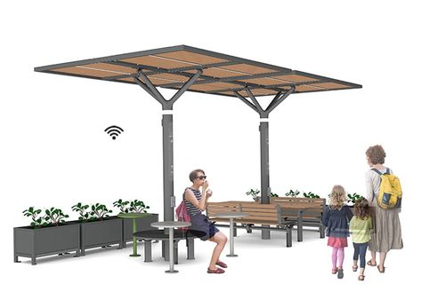 Outdoor Community Space, Smart City Project, Solar Charging Station, Furniture Australia, Pilot Study, Community Spaces, City Project, Urban Heat Island, University Of Sydney