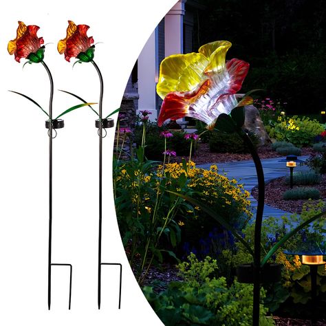 PRICES MAY VARY. New Upgraded Rose Solar Lights: Our flower solar lights come with bigger size and longger length. The petals, leaves, buds of the rose light are exquisitely designed and more realistic than other flower decorations. We also upgraded a wider solar panel which converts sunlight into power faster and more efficient in cloudy weather. The efficiency of absorbing solar light is increased by 20% Brighter & Longer Lasting: STANKGARDEN Solar Decorative Rose Lights, brighter than other o Decorative Solar Garden Lights, Solar Garden Lights, Solar Pathway Lights, Pathway Lights, Cloudy Weather, Garden Lights, Pathway Lighting, Solar Garden, Flower Lights