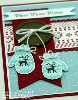 Warm Winter Mittens for The Paper Players - The Stampin' Schach Mittens Card, Christmas Mittens, Stampin Up Weihnachten, Christmas Scrapbook Layouts, Christmas Card Inspiration, Homemade Christmas Cards, Christmas Scrapbook, Diy Christmas Cards, Stamp Pad