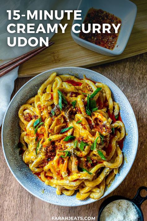 Creamy Udon, Easy Udon, Udon Noodle Recipe, Udon Noodles Recipe, Udon Recipe, Curry Udon, Creamy Curry, Udon Noodle, Noodle Recipe