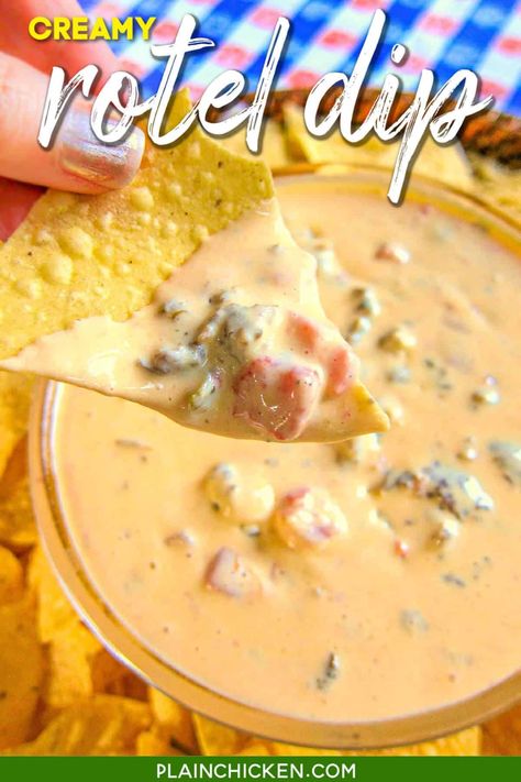 Rotel Queso, Rotel Cheese, Rotel Cheese Dip, Rotel Recipes, Rotel Dip, Sausage Dip, Cheese Dip Recipes, Plain Chicken, Cream Cheese Dips