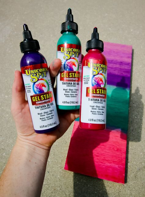 What Is Unicorn Spit, Pink Wood Stain, Unicorn Spit Projects Tutorials, Unicorn Spit Projects, Gel Wood Stain, Revamping Furniture, Unicorn Spit Stain, Painting Tricks, Made Up Words