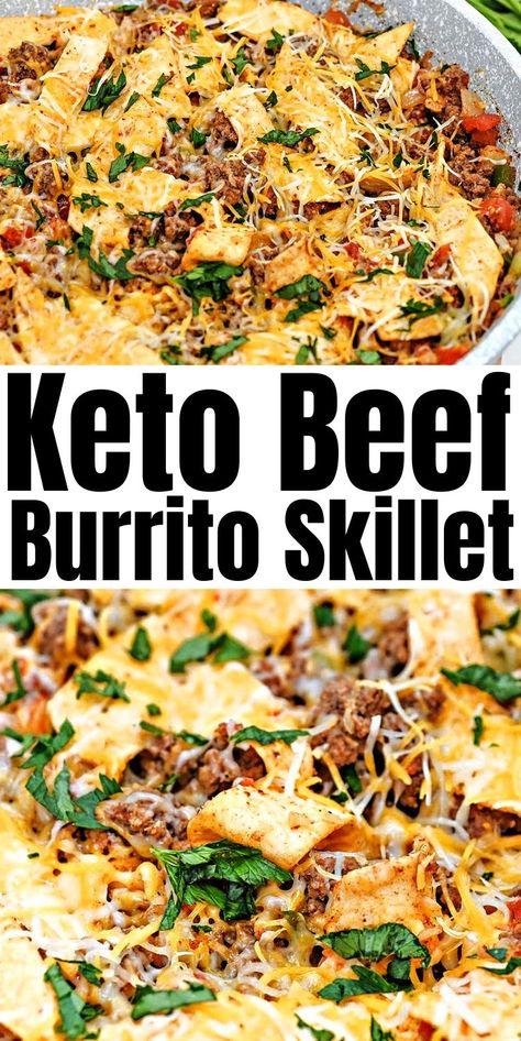 Beef Burrito Skillet, Burrito Skillet, Beef Burrito, Keto Quiche, Keto Beef, Breakfast Low Carb, Keto Beef Recipes, Keto Casserole, Lovers Lane