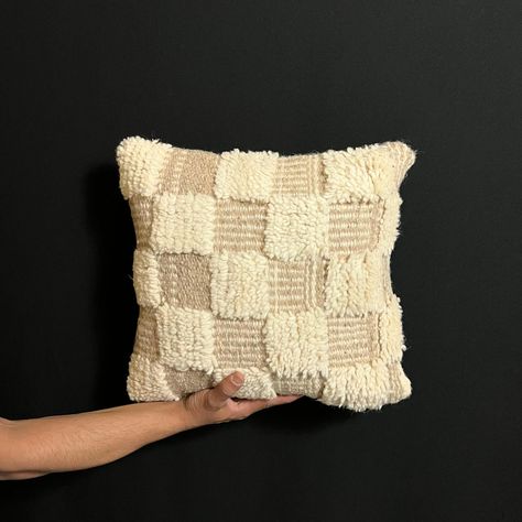 Checkered beige pillow cover for sale 🏁 . . . . . #checkered #beige #pillow #handmade #decoration #homedecor #homedesign #foryou #puresthandmadeproducts Pillow Cover Crochet Pattern, Pillow Cozy, Beige Pillow Covers, Beige Pillow, Crochet Pillow Cover, Crochet Pillow Pattern, Boho Throw Pillows, Checkered Design, Cozy Pillow