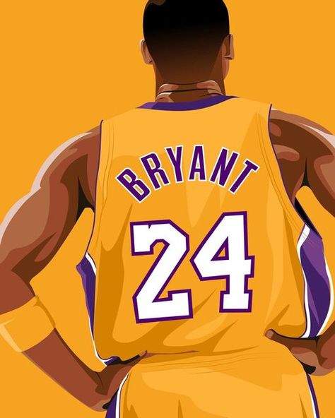 Kobe Jersey Drawing, Basketball Illustration Art, Kobe Painting, Kobe Bryant Drawing, Kobe Art, Jordan Art, Michael Jordan Art, Basketball Drawings, Nba Basketball Art