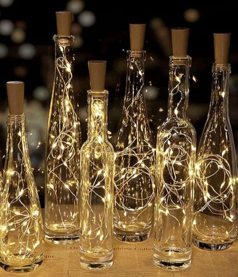 Wine Bottle Fairy Lights, Christmas Hotel, Bottle Fairy Lights, Fire Flies, Led Bottle Light, Battery Powered Fairy Lights, Mini String Lights, Wine Bottle Corks, Hari Valentine