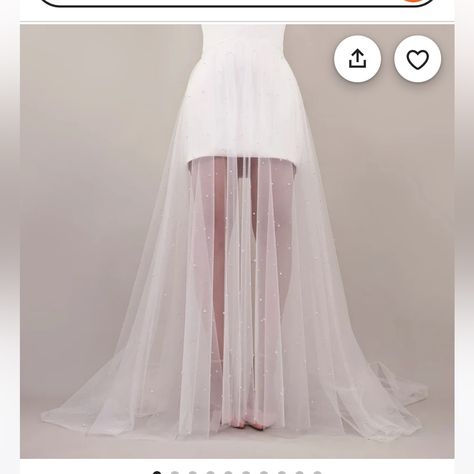 Wedding Pearl Overskirt - Bridal Skirt, Ivory Soft Tulle, Ivory Color Scattered Pearls - Detachable Wedding Skirt, Never Worn, Brand New Detachable Wedding Skirt, Tulle Overlay Skirt, Tulle Overskirt, Bridal Skirt, Skirt Tulle, Wedding Types, Bridal Skirts, Mother Daughter Dress, Wedding Skirt