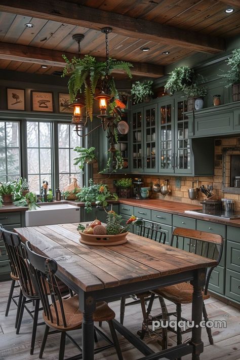 Forest Kitchen Design Ideas: Bringing Nature into Your Home - Puqqu Forest Kitchen, Woodland Wall, The Beauty Of Nature, Dream House Interior, Organic Materials, Kitchen Design Ideas, Natural Elements, Dream House Decor, Küchen Design