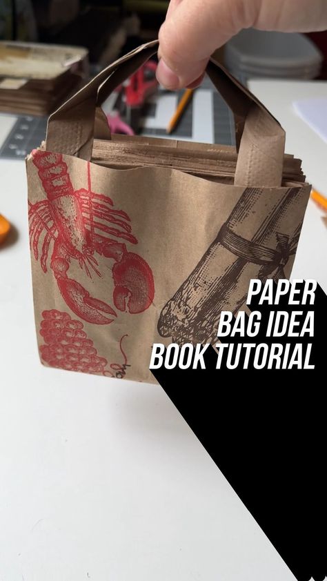 Paper Bag Book Tutorial! Here is a Quick Look at the process of how to make a paper bag book! What you need: glue, scissors, lunch bags… | Instagram Book In A Bag Project Ideas, Paper Bag Notebook Diy, Crafts With Paper Grocery Bags, Recycled Paper Bag, Paper Bag Notebook, Paper Bag Books How To Make, Grocery Paper Bag Crafts, Paper Bag Recycle Ideas, Paper Bag Journal