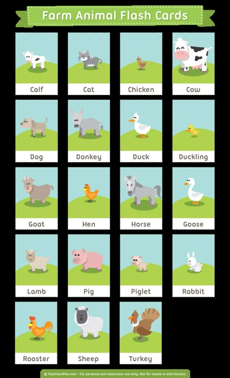 Free Printable Farm Animals, Printable Farm Animals, Animals Cards, English Activities For Kids, Animal Flashcards, Learning English For Kids, English Worksheets For Kids, Flashcards For Kids, Kids English