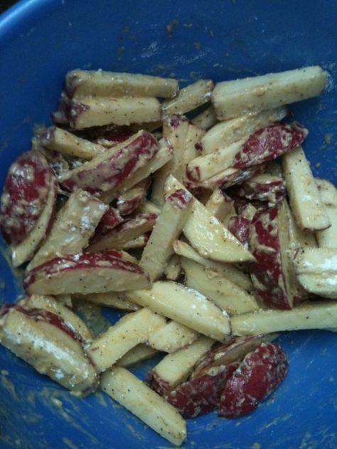 Red Potatoes French Fries, Air Fryer French Fries Homemade Red Potatoes, Red Potato French Fries, Red Potato Fries, Red Skin Potatoes Recipe, How To Make Fries, Fried Red Potatoes, Boiled Red Potatoes, Tornado Potato