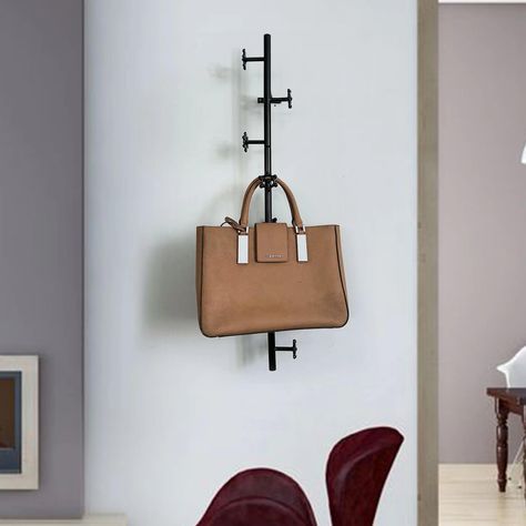 PRICES MAY VARY. 【3 Assembly, Sturdy】H35"(90cm) x W5.7"(14.5cm) x D2.6"(6.5cm) Wall mounted design. This wall mounted coat rack with 9 welded metal stopcock, each hook can withstand more than 90 pounds. 【Rotatable, Space Saving】Compared to traditional vertical hangers, the rotatable design fully utilizes space, and no matter how many clothes and hats are hung, they will not stack, saving more indoor living space. Can hang your hats, jackets, shirts, skirts, suits, coats, bags, backpacks and so o Vertical Hat Rack, Corner Mirror, Nyc Apt, Coat Hooks On Wall, Coat Tree, Wall Coat Rack, Bedroom Corner, Wall Mounted Hooks, Small Entryways