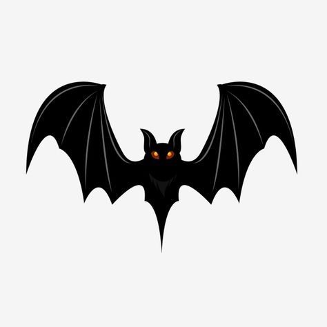 Bat Pictures Drawing, Bat Vector Illustration, Flying Bat Drawing, Halloween Bat Tattoo, Gambar Halloween, Bats Illustration, Bats Art, Bat Icon, Bat Cartoon