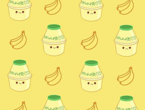 Banana milk wallpaper by Nailao Banana Milk Aesthetic Wallpaper, Cute Milk Wallpaper, Banana Wallpaper Cute, Banana Milk Wallpaper, Banana Milk Aesthetic, Age Aggression, Milk Wallpaper, Kawaii Backgrounds, Banana Wallpaper