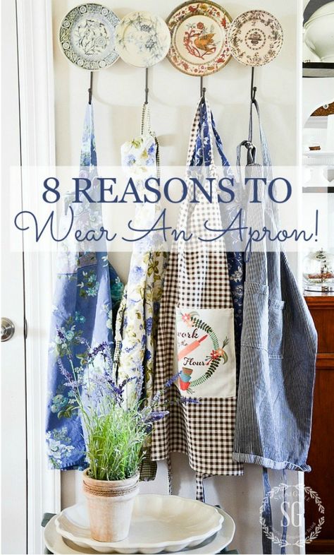 STONEGABLE 8 REASONS TO WEAR AN APRON Happy Homemaking, Apron Tutorial, Apron Sewing Pattern, Farmhouse Aprons, An Apron, Sewing Aprons, Womens Ministry, Aprons Patterns, Aprons Vintage