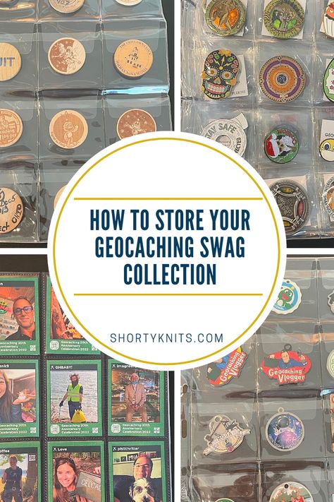 Geocaching Swag, Geocache Swag, My Bookshelf, Swag Ideas, How To Store, Geocaching, Anniversary Celebration, My Collection, Let Me