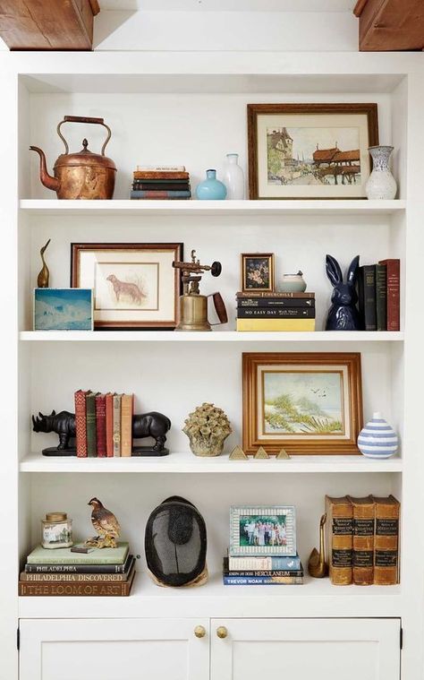 Shelf Decorating, Styling Bookshelves, Family Room Remodel, Shelf Arrangement, Lots Of Books, Shelf Decor Living Room, Styling Shelves, Decorating Bookshelves, Basement Family Room