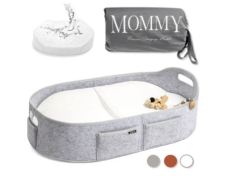 Moses basket - changing basket with pad - portable. As an Amazon Associate I earn from qualifying purchases. Baby Changing Basket, Changing Basket, Changing Table Topper, Baby Storage, Dresser Table, Diaper Changing Pad, Changing Station, Moses Basket, Table Living Room