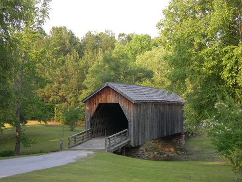 Auchumpkee Covered Bridge | Located south of Thomaston Georg… | Flickr Covered Bridge Photo, Peaceful Place, Covered Bridge, Peaceful Places, Covered Bridges, Bird Houses, Lighthouse, Georgia, Gap