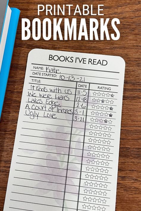 The right bookmark can make your reading experience even better! And this bookmark keeps track of what you have read! Print using your printer and HP Instant Ink. Book Log Bookmark, Free Book Tracker Bookmark, Library Card Bookmark Free Printable, Bookmark Reading Tracker, Reading Log Bookmark Free Printable, Reading List Bookmark Printable, Library Bookmarks Free Printables, Book Swap Poster, Free Library Printables