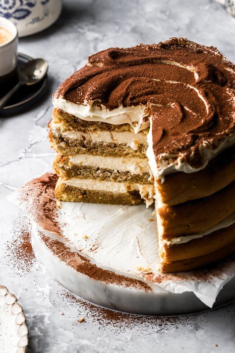 Tirimasu Cake, Tiramisu Ideas, Tiramisu Wedding Cake, Marscapone Recipes, Tiramisu Birthday Cake, Autumn Bakes, Best Tiramisu, Tiramisu Cake Recipe, Dairy Free Cream Cheese