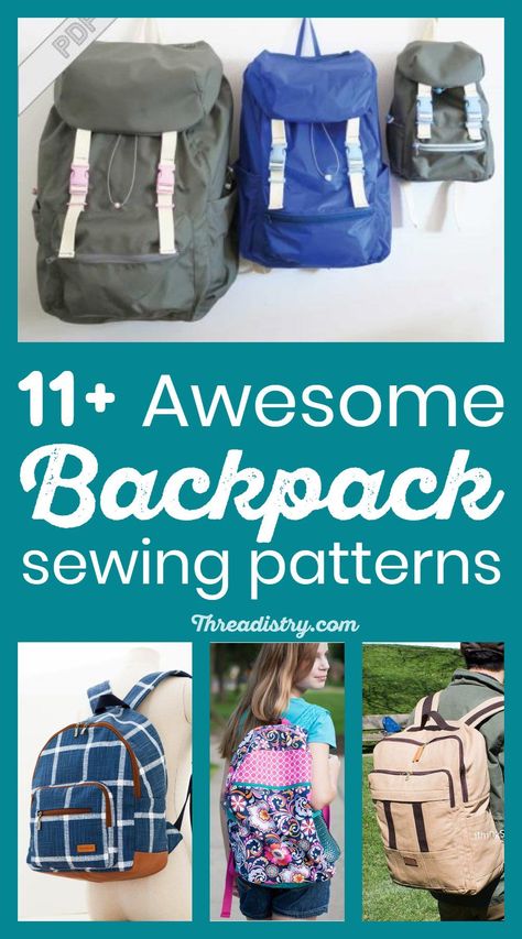 Here's an awesome collection of DIY backpack sewing patterns (or is it a rucksack) for school, work, travel or hiking. Large enough for a laptop and books, these are a great back to school sewing project. Backpack Sewing Patterns, Diy Laptop Bag Pattern, Diy Backpacks, Backpack Patterns, Diy Laptop Bag, Diy Backpack Pattern, Purses Diy, Clothing Construction, Backpack Diy