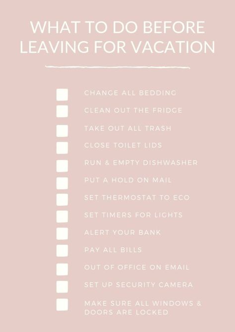 Checklist Before Vacation, Cleaning Before Vacation, To Do List Before Vacation, Vacation Prep Checklist Beauty, Before Vacation Checklist, What To Do Before Vacation, Vacation Prep Beauty, Vacation Prep Checklist, Pre Vacation Beauty Prep