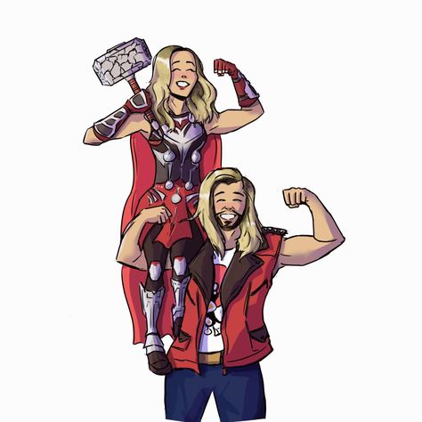 Thor X Jane, Thor And Jane, Thor Art, Female Thor, Cute Couple Comics, The Mighty Thor, Couples Comics, Marvel Quotes, Portraiture Drawing