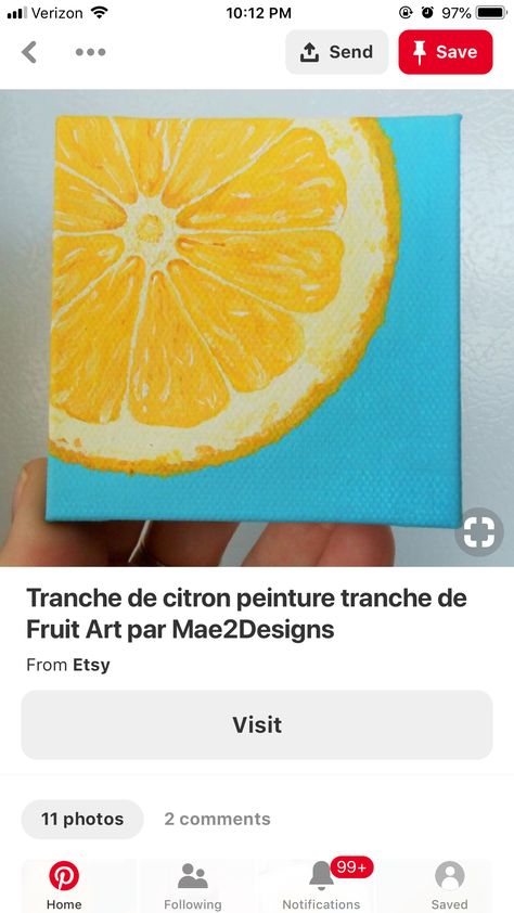 Farm Paintings, Orange Slice, Pen Art Drawings, Posca Art, Small Canvas Paintings, Painting Canvases, Cute Canvas Paintings, Fruit Slice, Cartoon Painting