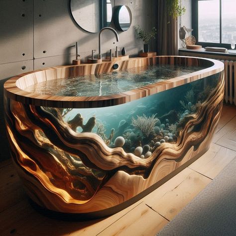 Bring the Outdoors In: Wood and Epoxy Bathtubs Inspired by Nature 🛁🌿🌊 #WoodEpoxyBathtubs #NaturalLuxury #ElegantBathing Immerse yourself in luxury with Wood and Epoxy Bathtubs. Combining the warmth of wood with the sleekness of epoxy, these bathtubs offer a stylish and indulgent bathing experience. Elevate your self-care routine with Wood and Epoxy Bathtubs, where every soak becomes a rejuvenating escape into natural elegance. 🌳🛁✨ https://luxarts.net/nature-inspired-wood-and-epoxy-bathtubs/ Epoxy Furniture, Bath Tube, Bathtub Ideas, Beautiful Bathtubs, Luxury Bathroom Design, Fantasy Furniture, Unique Furniture Design, Unique House Design, Unique Bathroom