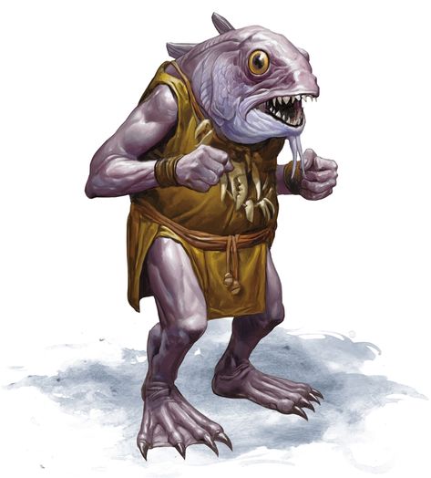 Monsters for Dungeons & Dragons (D&D) Fifth Edition (5e) - D&D Beyond Kuo Toa, Dnd Races, D D Monsters, Forgotten Realms, Fantasy Races, Dungeons And Dragons Characters, Fantasy Monster, Fantasy Rpg, Monster Art