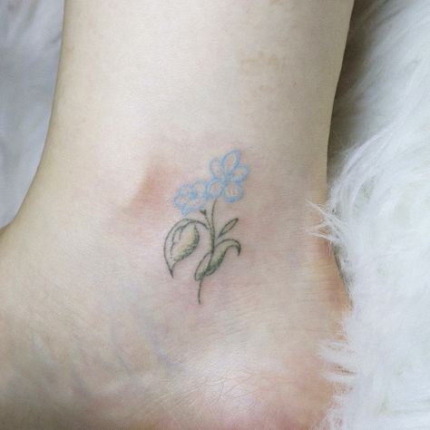 Light Blue Tattoo, Pastel Tattoo, Self Love Tattoo, Daisy Tattoo, Blue Tattoo, Getting A Tattoo, Cute Tiny Tattoos, Minimalist Tattoos, Matching Tattoo