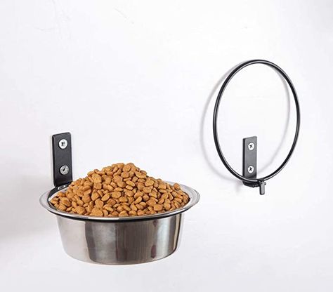 Amazon.com : WORUIJIA Dog Bowls Collapsible Customized Height Wall Mounted Elevated Pet Feeder, with 2 Stainless Steel Dishes for Cats Dogs, Raised Dog Bowl, Strong Durable-Easy to Clean-Improve Digestion(7inch) : Pet Supplies Dog Bowl On Wall, Wall Mounted Dog Bowls Diy, Wall Mount Dog Bowl, Wall Mounted Dog Bowls, Diy Raised Dog Bowl Stand, Diy Elevated Dog Bowls, Dog Feeder Diy, Elevated Dog Bowls Diy, Dog Bowls Diy