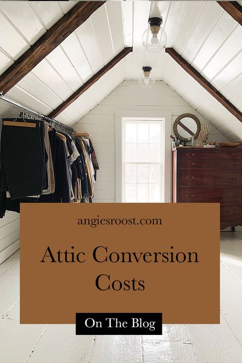 3rd Floor Attic Ideas, How To Finish Attic Space, Attic Finished Storage, Attic To Closet Conversion, Attic Master Closet, Turn Attic Into Bedroom, Small Dormer Bathroom Ideas, Turning Attic Into Loft, Narrow Attic Ideas