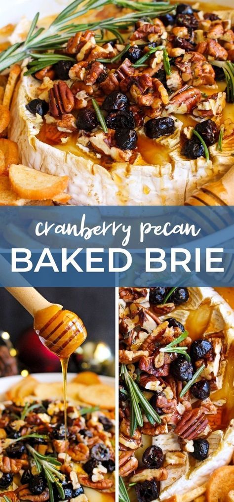 Cranberry Pecan Baked Brie, Baked Brie Cranberry, Cranberry Appetizer, Easy Baked Brie, Brie Recipes Appetizers, Brie Cheese Recipes, Baked Brie Appetizer, Pecan Baked Brie, Baked Brie Recipe