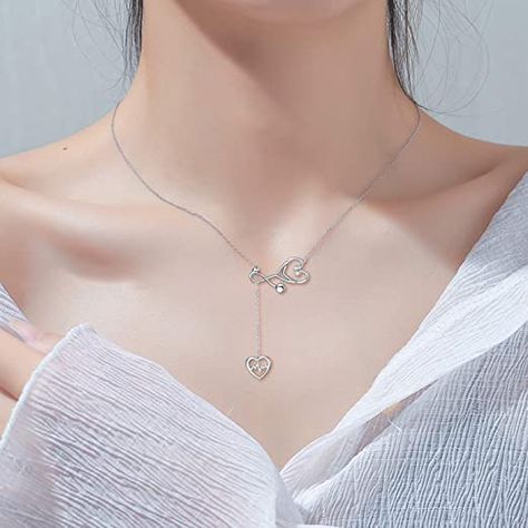 Stethoscope Jewelry, Women Doctor, Doctor Jewelry, Stethoscope Necklaces, Medical Jewelry, Y Necklace, Meaningful Jewelry, Fancy Jewellery, Cz Pendant