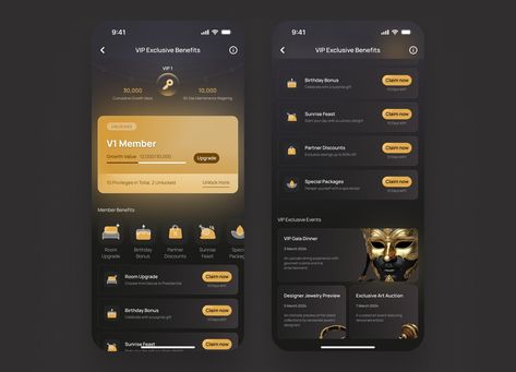 VIP Rewards UI Screen for a Loyalty App Banking App, Iphone App Design, App Ui Design, Loyalty Program, Design Language, Mobile Ui, App Ui, Iphone Apps, Visual Design