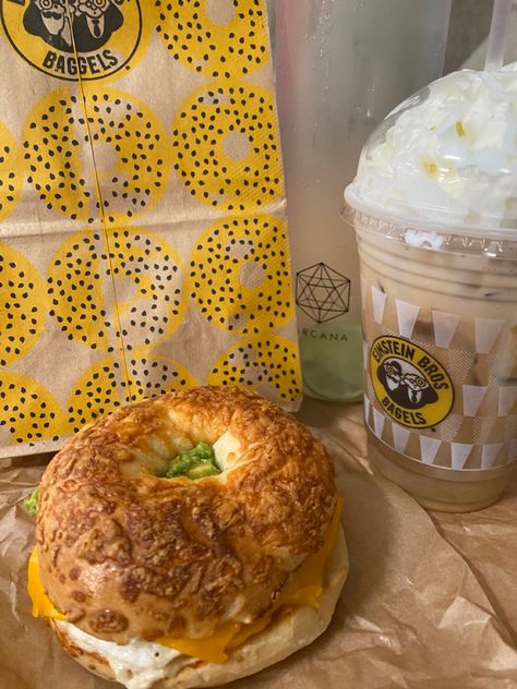 Bagel, Breakfast, Morning, Aesthetic, Avacado, Einstein Bros, Coffee, Einstein Bros Bagels, Einstein Bagels, Bagel Breakfast, Morning Aesthetic, Breakfast Bagel, Bagels, Pretty Food, Aesthetic Food, Einstein