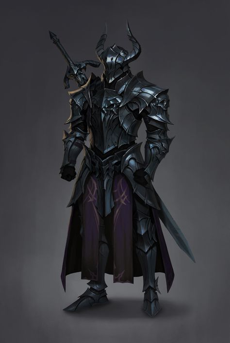 Dnd Black Knight, Cool Knight Armor, Shadow Knight Art, Dragon Knight Art, Dark Fantasy Knight, Dark Knight Art, Demon Knight, Paladin Armor, Shadow Knight