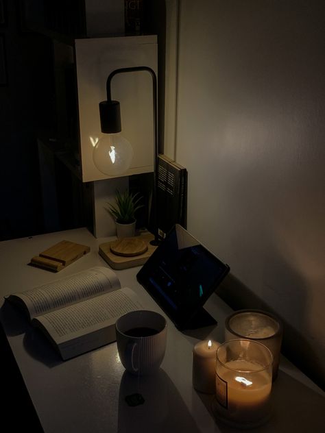 Journaling At Night Aesthetic, Journaling At Night, Aesthetic Productivity, At Night Aesthetic, Moody Aesthetic, Dark And Moody, Dark Grunge, Study Room Decor, Nothing But Flowers