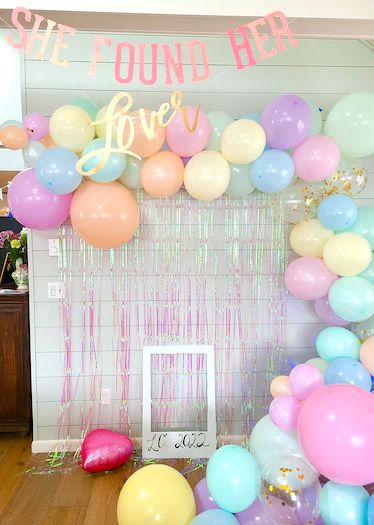 Bridal Shower Rainbow Theme, Lover Engagement Party, Lover Themed Engagement Party, Taylor Swift Lover Decoration, Bridal Shower Lover Theme, Pastels Bachelorette Party, Taylor Swift Bachelorette Decorations, Eras Theme Bachelorette, Lover Bridal Shower Taylor Swift