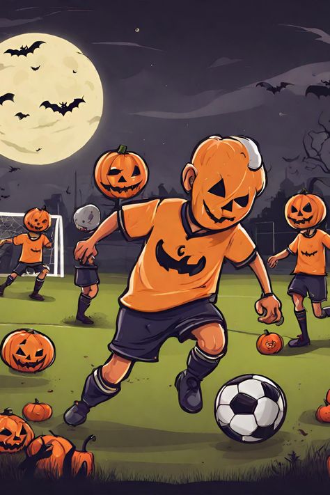 🎃 Lace up a pair of boots and step onto the field this Halloween with our soccer halloween shirt. The perfect Halloween Wallpaper to represent the best sport on the planet. From the MLS to the PL, celebrate the spooky season in style by checking out the link ⚽ Football Halloween Costume, Football Halloween, Purple Football, Soccer Backgrounds, Sports Halloween, Halloween Memes, Best Sport, Soccer Stadium, Premier League Football