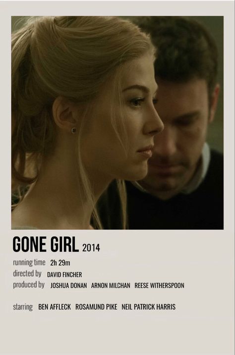 minimal polaroid movie poster for gone girl Best Romance Movies, Quote Movie, Neil Patrick, Movie To Watch List, Iconic Movie Posters, Movies Quotes, Film Posters Minimalist, Septième Art, Film Posters Vintage