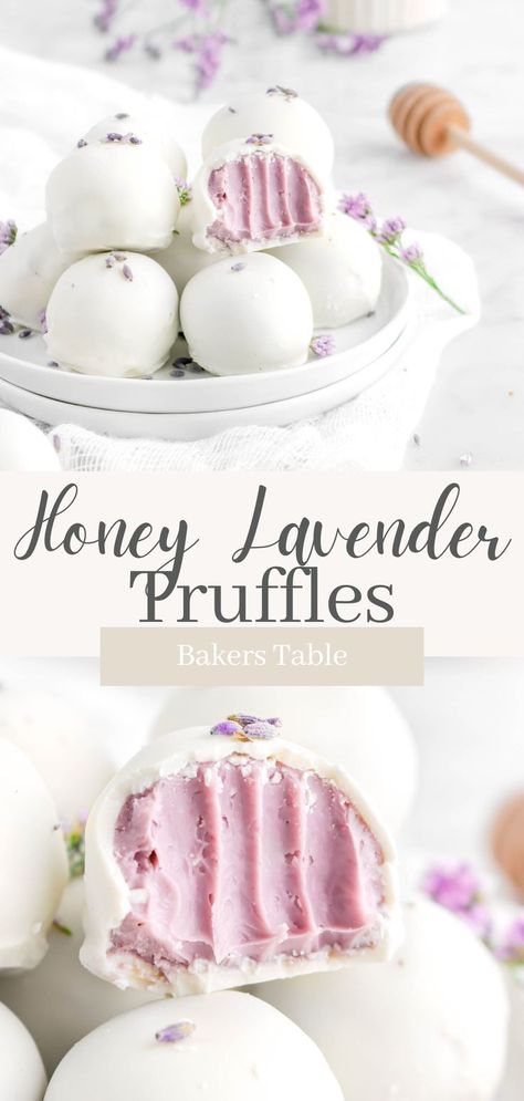 Lavender Truffles, Lavender Recipes, White Chocolate Truffles, Honey Lavender, Truffle Recipe, Läcker Mat, حلويات صحية, Baking Sweets, Melt In Your Mouth