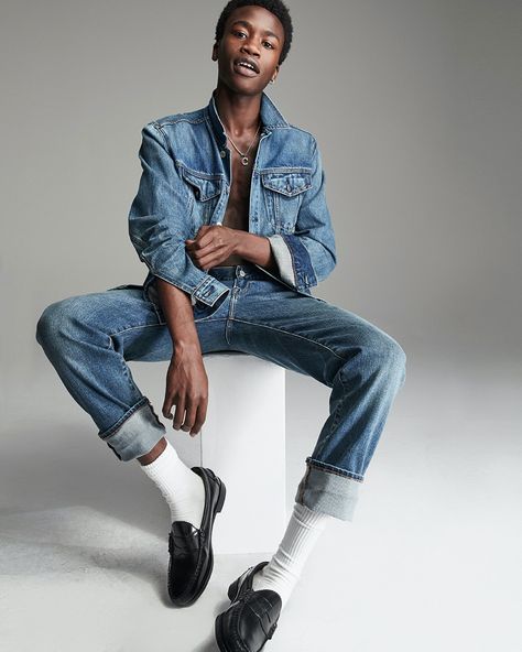 Gap Spring 2020 Denim | The Fashionisto Denim Fashion Photography, Denim Photography, Denim Photoshoot, Zara Man Jeans, Denim Outfit Men, Book Portfolio, Denim Editorial, Denim On Denim Looks, Male Models Poses